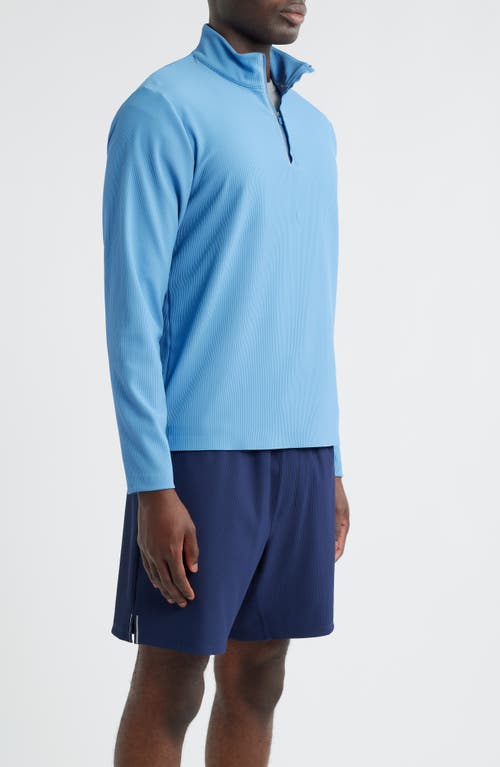 Johnnie-o Hoppin Rib Quarter Zip In Blue
