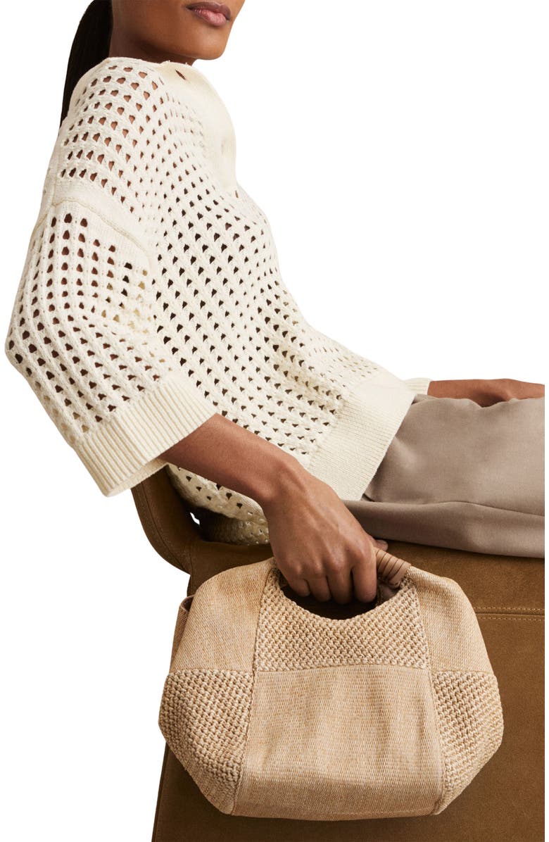 Reiss Rosalie Woven Top Handle Bag, Alternate, color, Rosalienatural