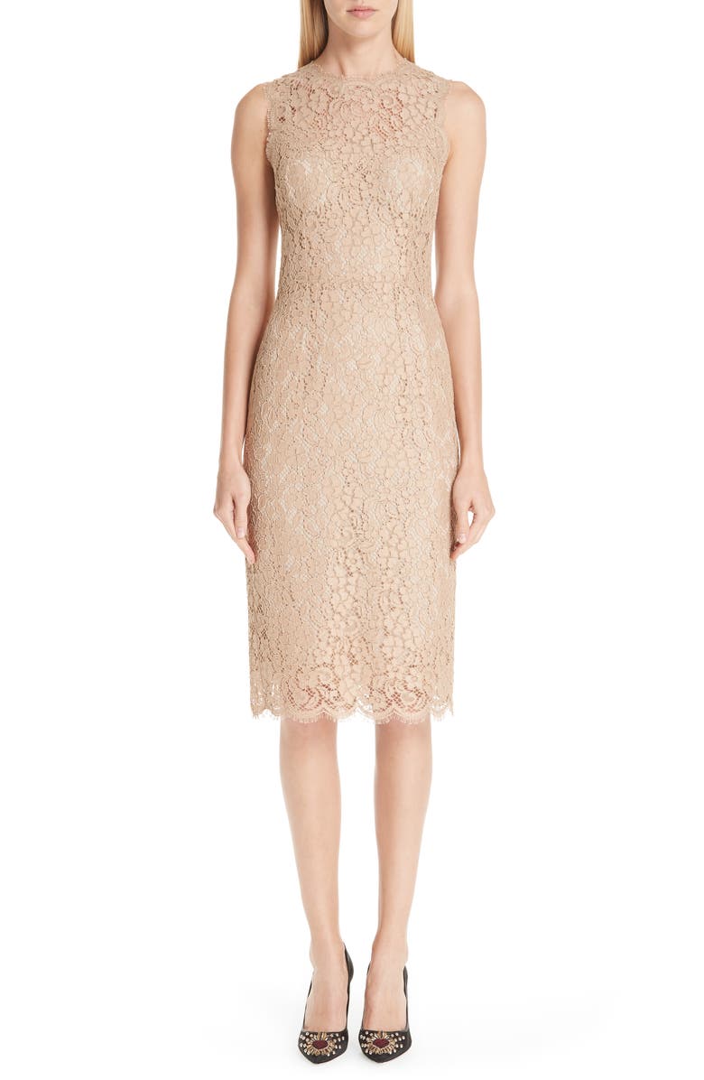 Dolce&Gabbana Lace Pencil Dress, Main, color, 
