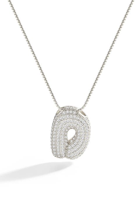 Pave Bubble Initial Necklace