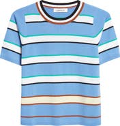 ZANKOV Benji Stripe Short Sleeve Wool Sweater