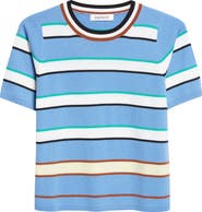 ZANKOV Benji Stripe Short Sleeve Wool Sweater