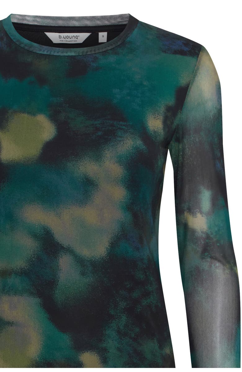 B.YOUNG Paloma Mesh Long Sleeve Top, Alternate, color, Birch Blur Mix