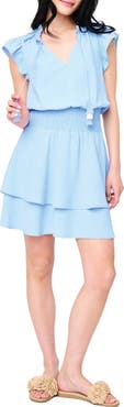 GIBSONLOOK Isla Smocked Waist Flutter Sleeve Minidress