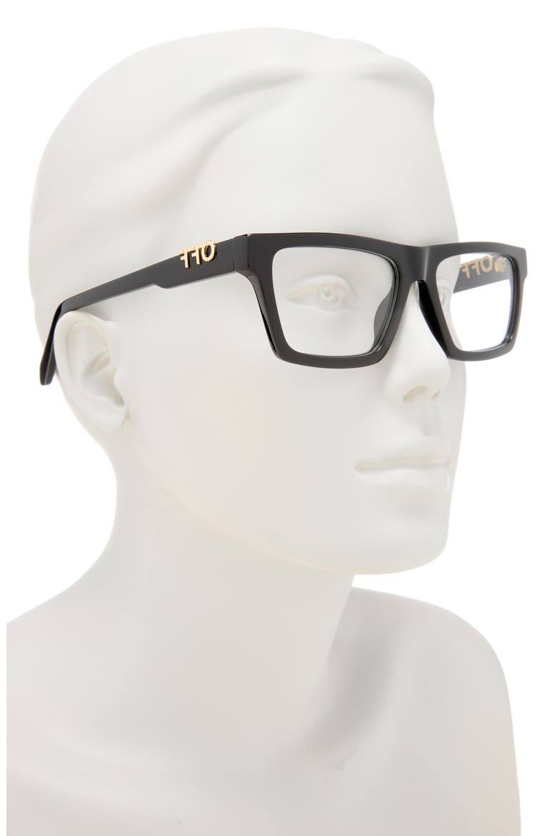 55mm Square Reading Glasses, Alternate, color, BLACK