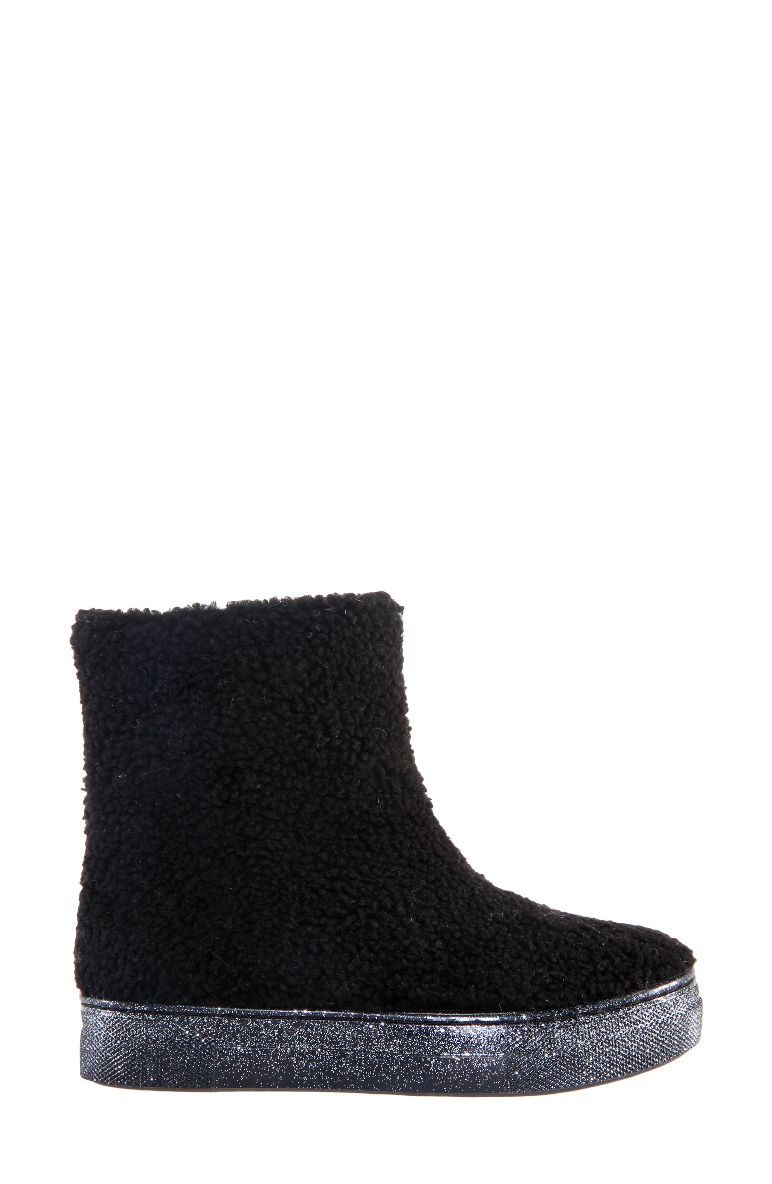 Nina Palva Faux Shearling Boot, Alternate, color, Black
