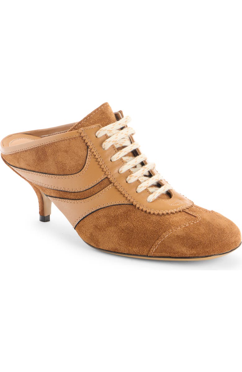 Dries Van Noten Heeled Sneaker Mule, Main, color, Tan