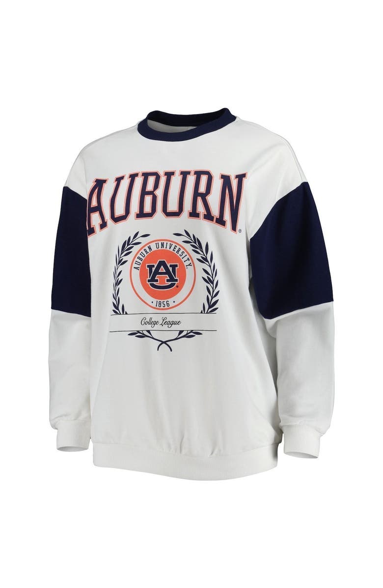 GAMEDAY COUTURE Women's Gameday Couture White Auburn Tigers It's A Vibe Dolman Pullover Sweatshirt, Alternate, color, Navy