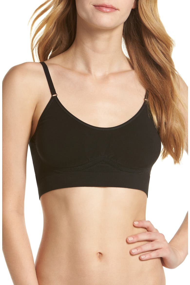 Convertible Scoop Neck Bralette, Main, color, BLACK