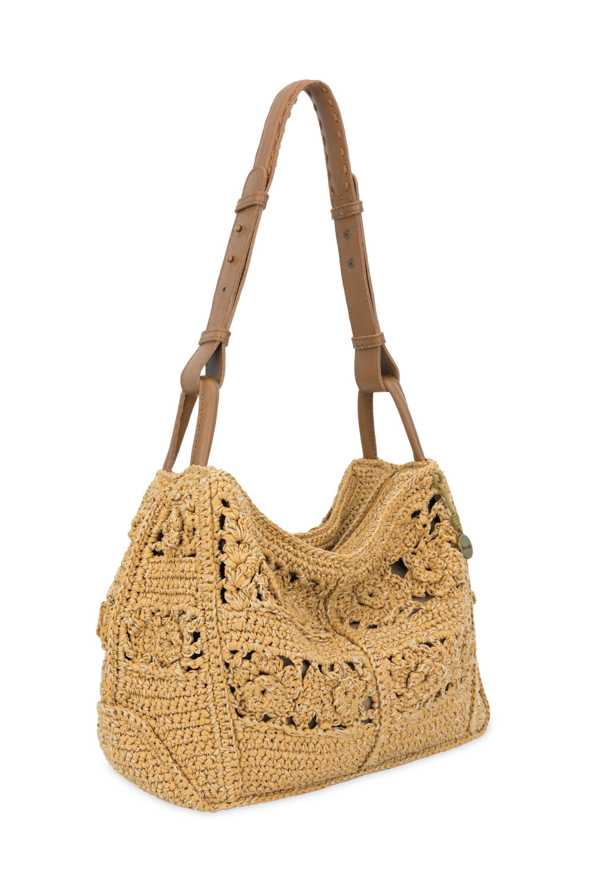 The Sak Los Feliz Hobo Hand Crochet Bag, Alternate, color, Natural Tonal Flower