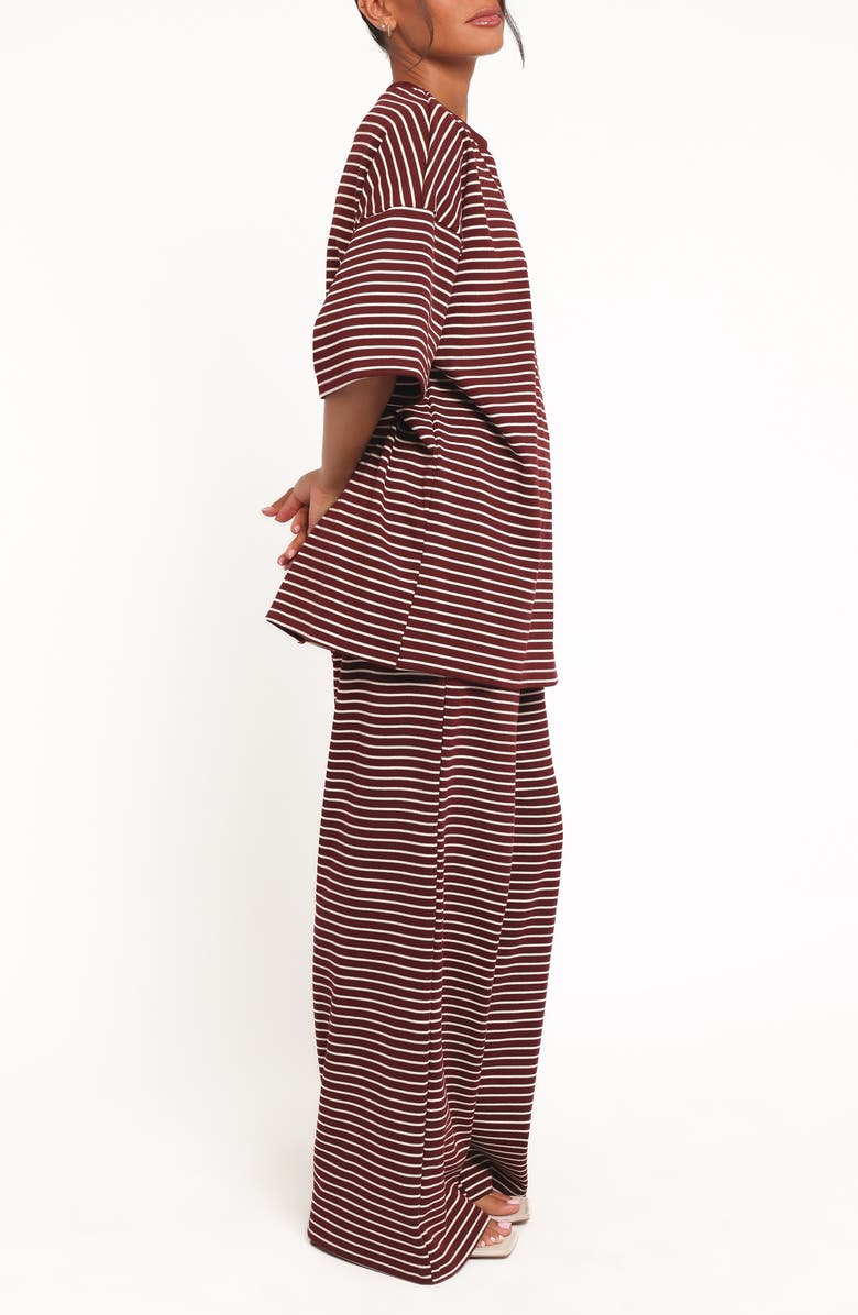 Petal & Pup Wilda Stripe Wide Leg Pants, Alternate, color, Burgundy Cream Stripe