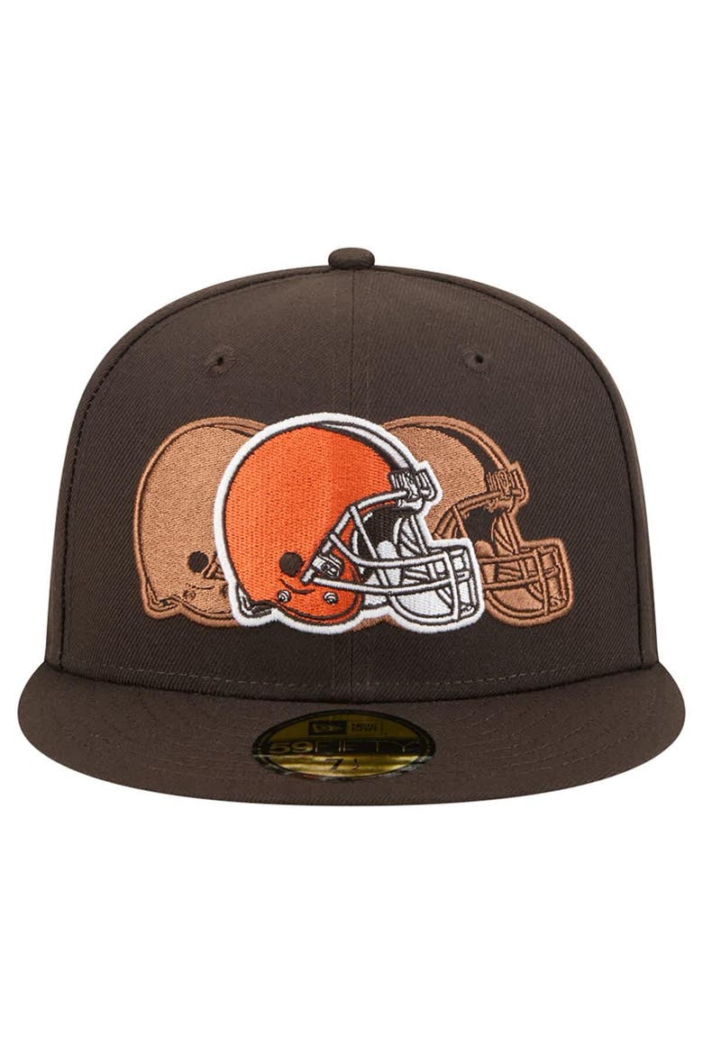 Men's New Era Brown Cleveland Browns Tri-Hit 59FIFTY Fitted Hat, Alternate, color, Brown