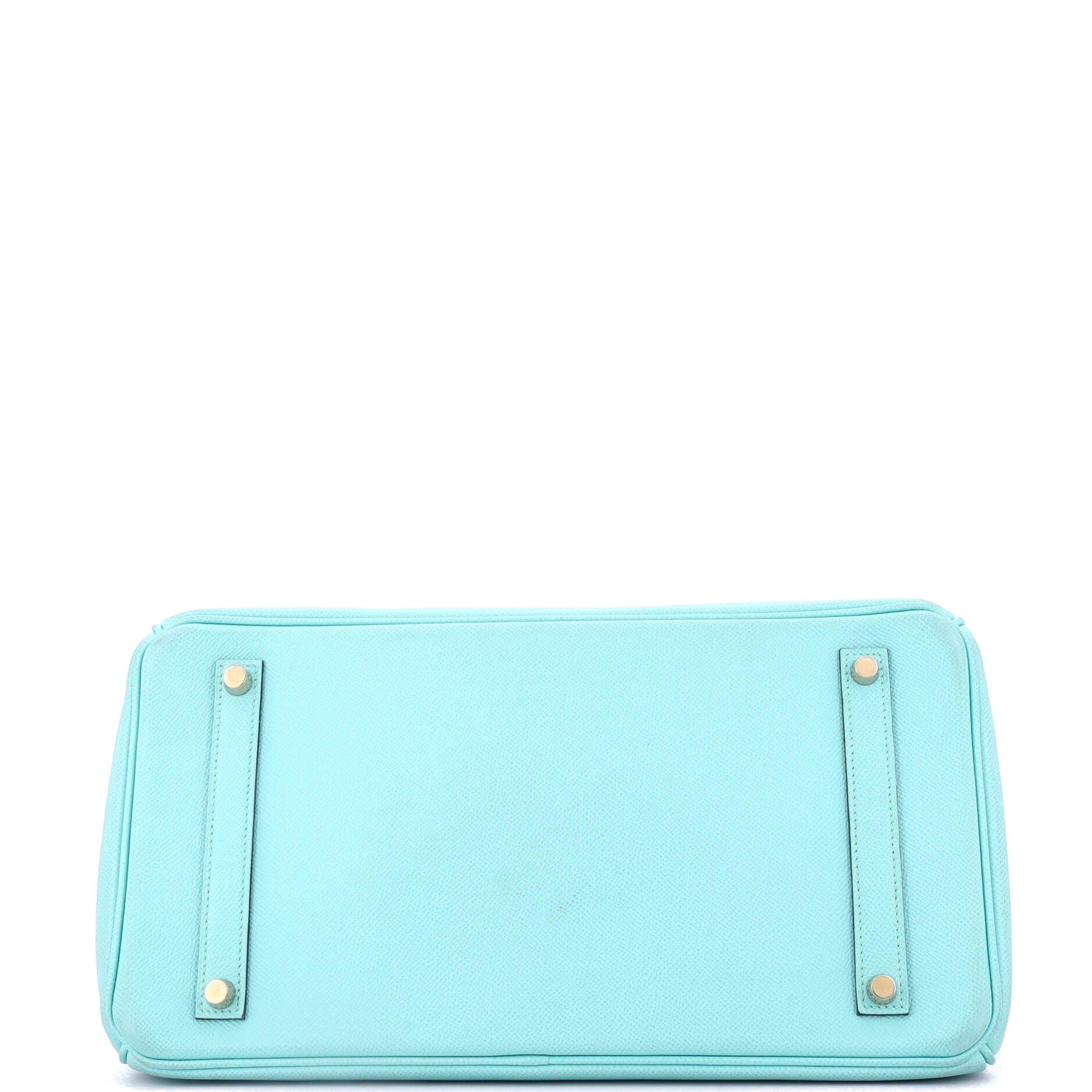 Pre-Owned Hermes Birkin Handbag Blue Epsom with Gold Hardware 35, Alternate, color, 