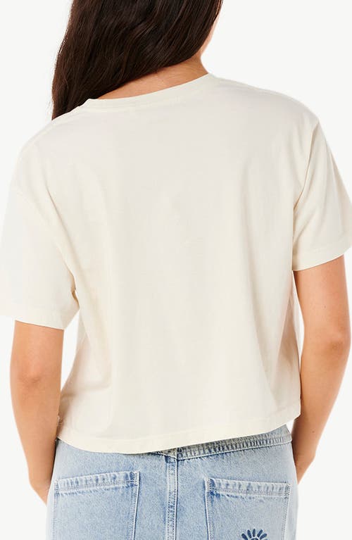 Rip Curl Tokens Embroidered Logo Crop T-shirt In Bone