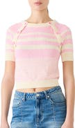 Steve Madden Rayna Stripe Short Sleeve Sweater
