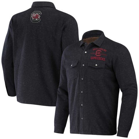 Men's Darius Rucker Collection by Fanatics  Heather Charcoal South Carolina Gamecocks Sherpa-Lined Full-Snap Shacket
