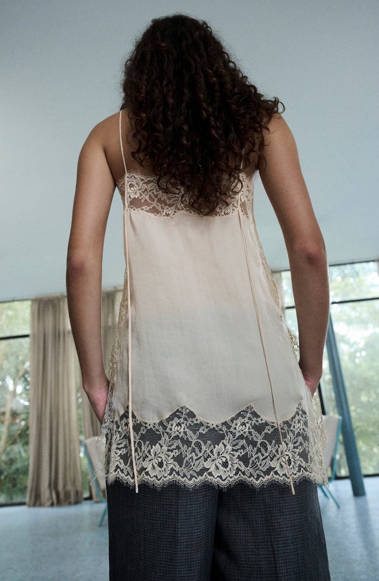 MANGO Lace Trim Camisole, Alternate, color,