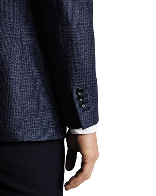 Charles Tyrwhitt Wool Twill Silk Jacket In Blue