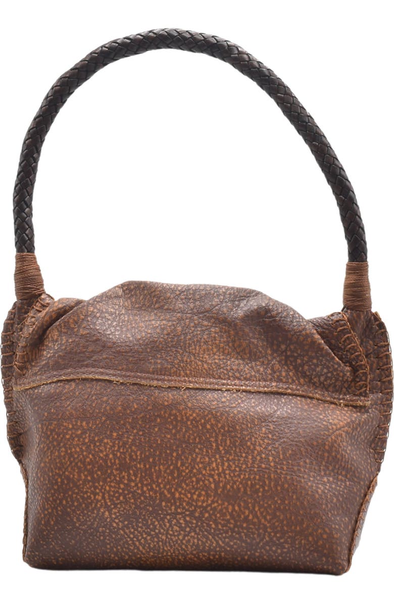 Carlos Falchi Shoulder Butterfly Leather Bag, Alternate, color, Whiskey
