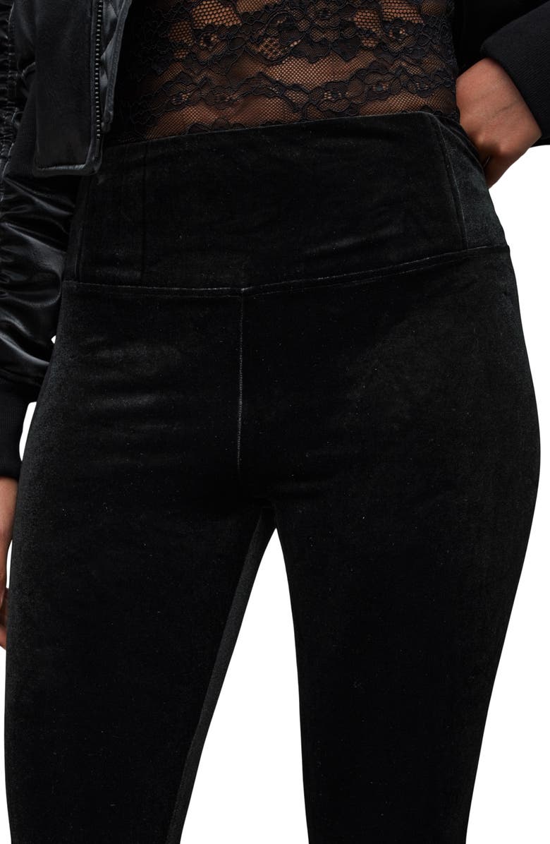 AllSaints Cora High Waist Velvet Leggings, Alternate, color,