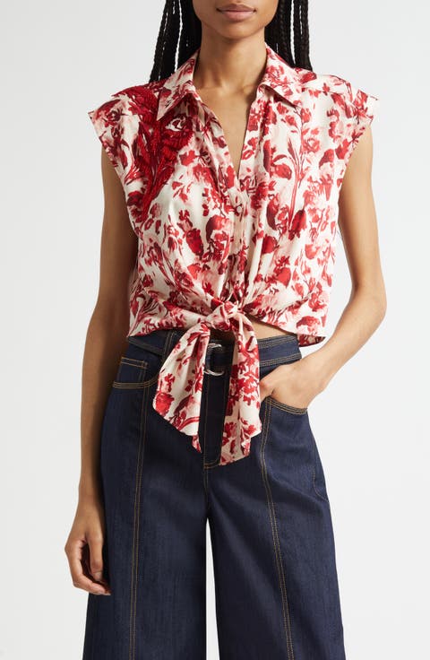 Floral Ribbons Sleeveless Shirt