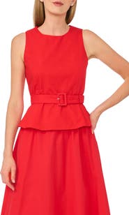 Ted Baker Sleeveless Belted Peplum Top