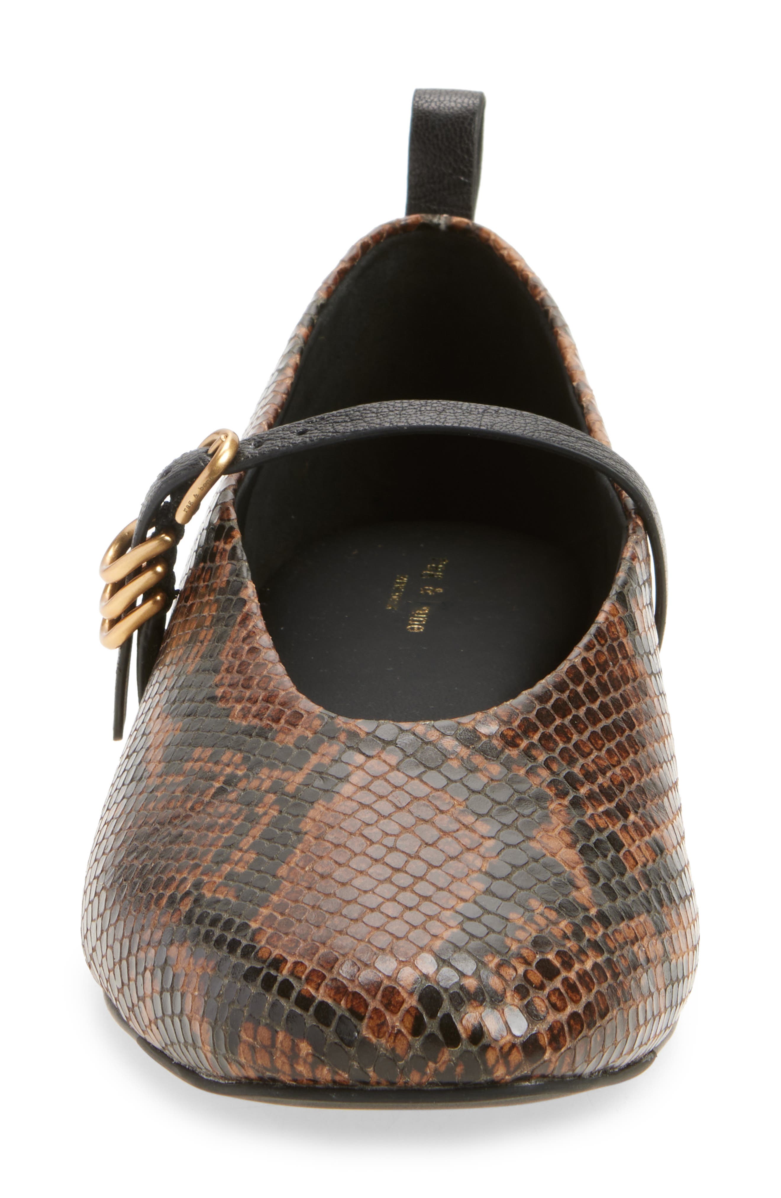 rag & bone Spire Mary Jane, Alternate, color, Brown Snake Embossed
