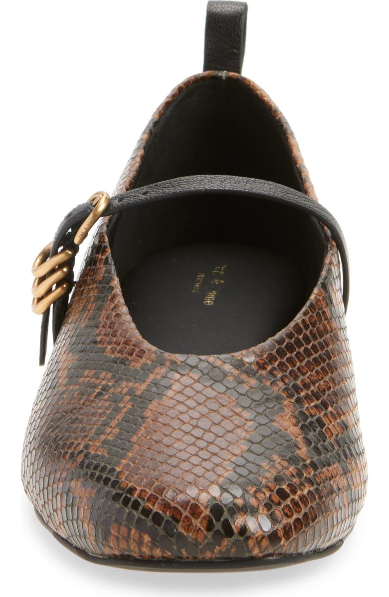 rag & bone Spire Mary Jane, Alternate, color, Brown Snake Embossed