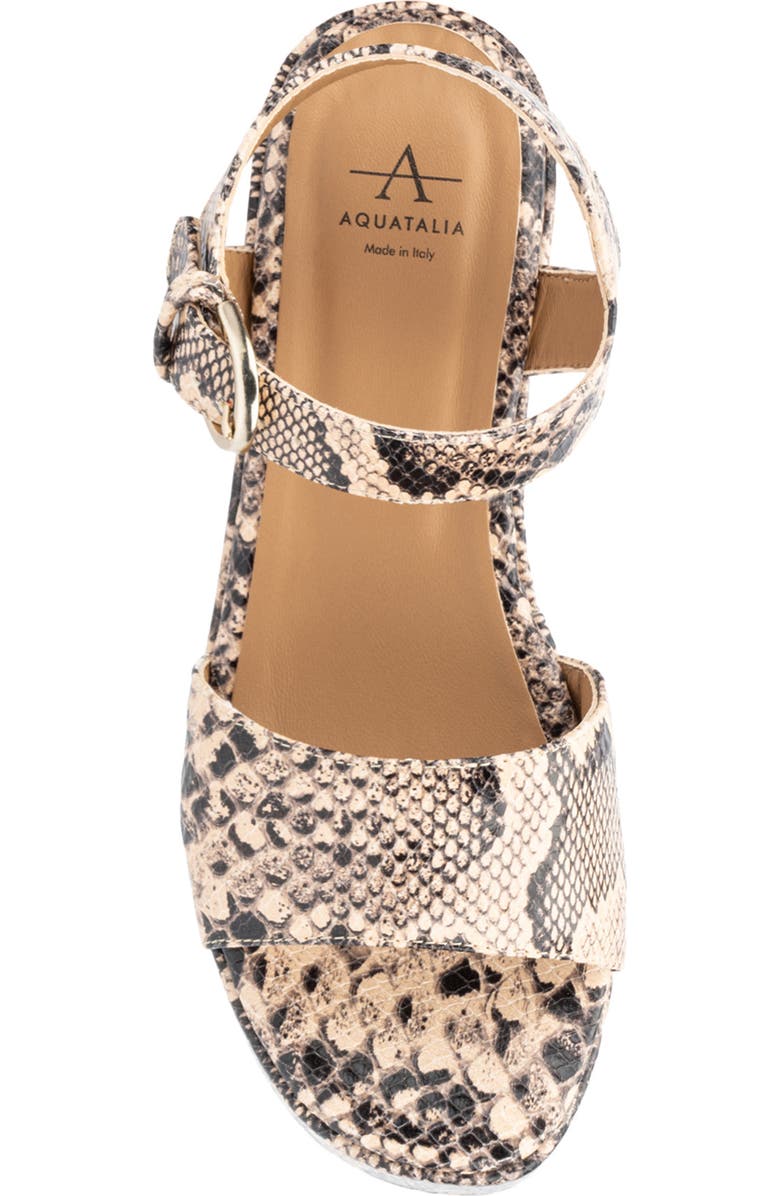 Aquatalia Dinah Water Repellent Ankle Strap Platform Wedge Sandal, Alternate, color,