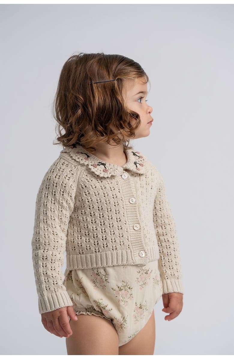 LOLA Flower Crochet Collar Corduroy Romper, Alternate, color, Rose Cloud