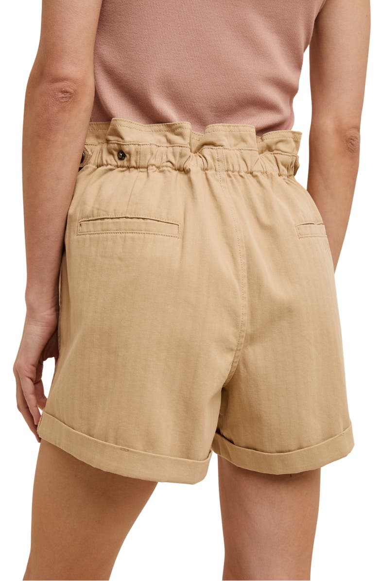 WISHLIST Paperbag Waist Twill Shorts, Alternate, color, Taupe