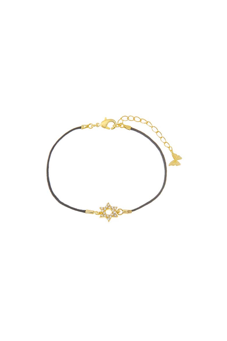 Pave Star Of David Rope Bracelet, Main, color, Gold