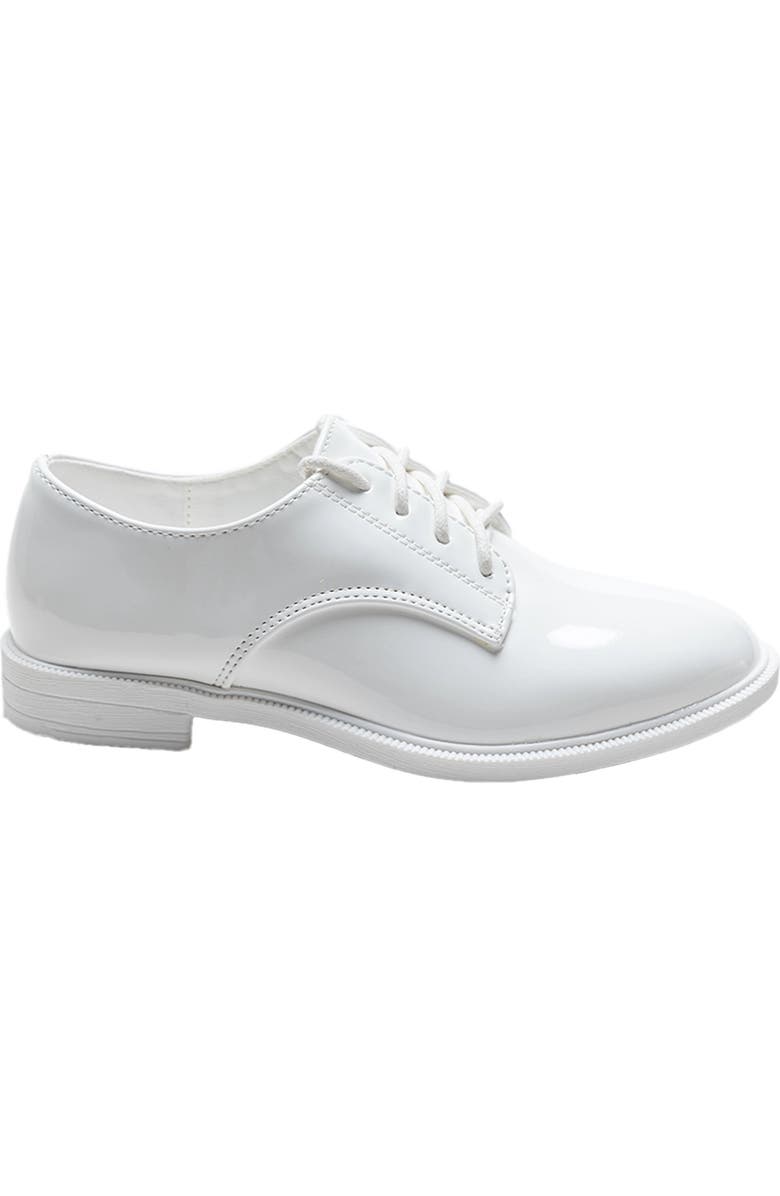 MOUSTACHE Patent Oxford Laced Dress Shoes, Alternate, color, White