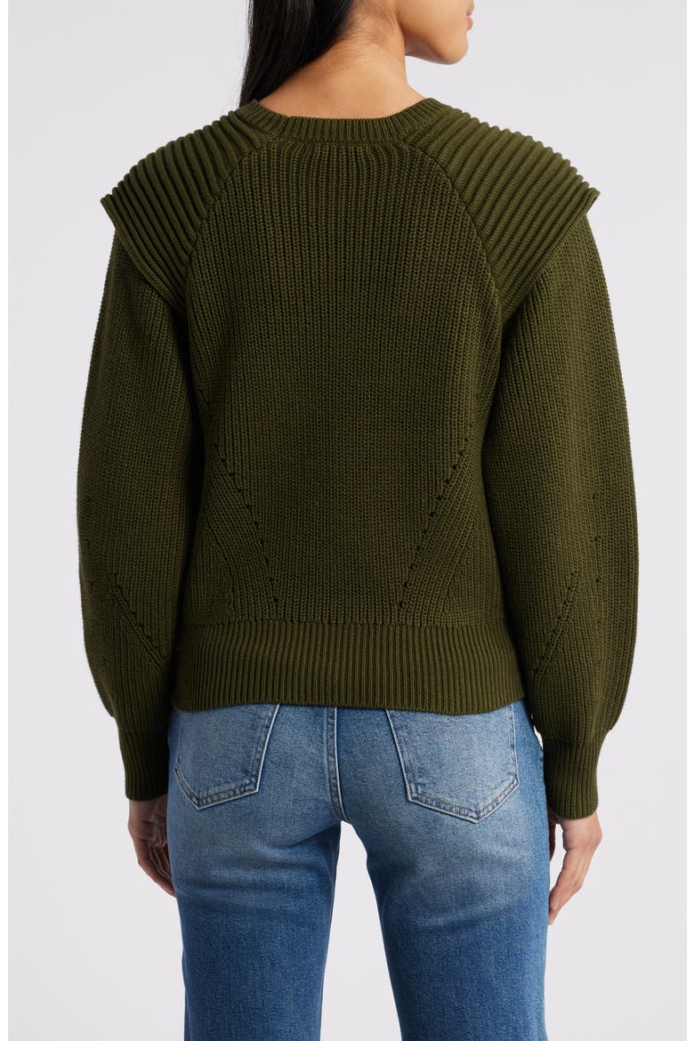 Extended Shoulder Sweater, Alternate, color, WINTERGREEN
