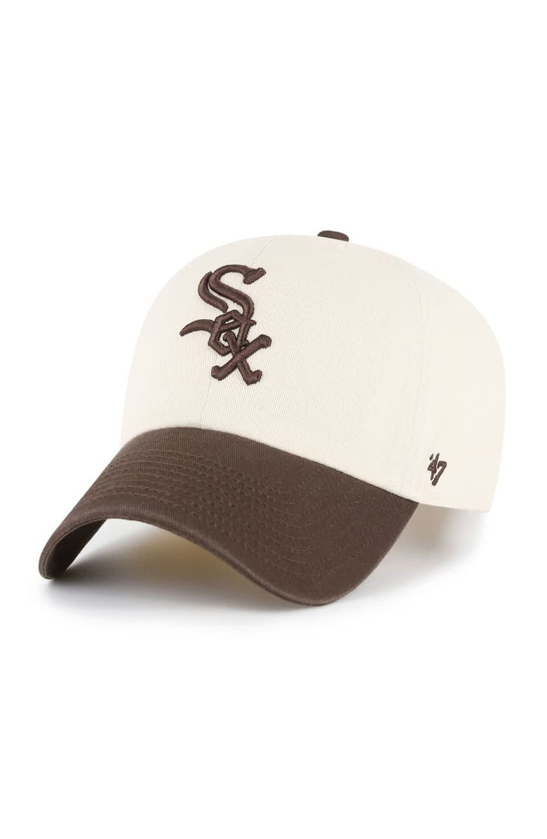 '47 Men's '47  Natural/Brown Chicago White Sox Two-Tone Fashion Clean Up Adjustable Hat, Main, color, Natural