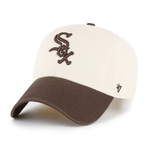 Men's '47  Natural/Brown Chicago White Sox Two-Tone Fashion Clean Up Adjustable Hat