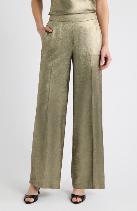 Foil Wide Leg Pants