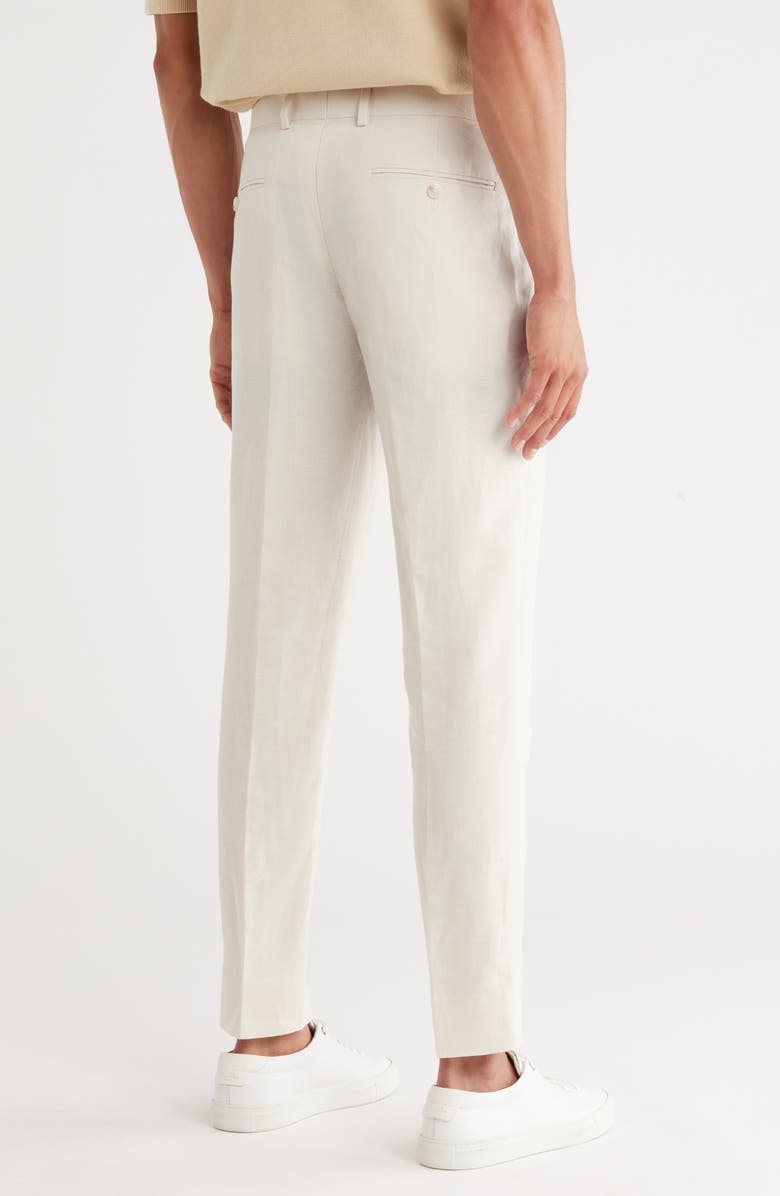 Open Edit Linen Blend Pants, Alternate, color, Ivory Dove