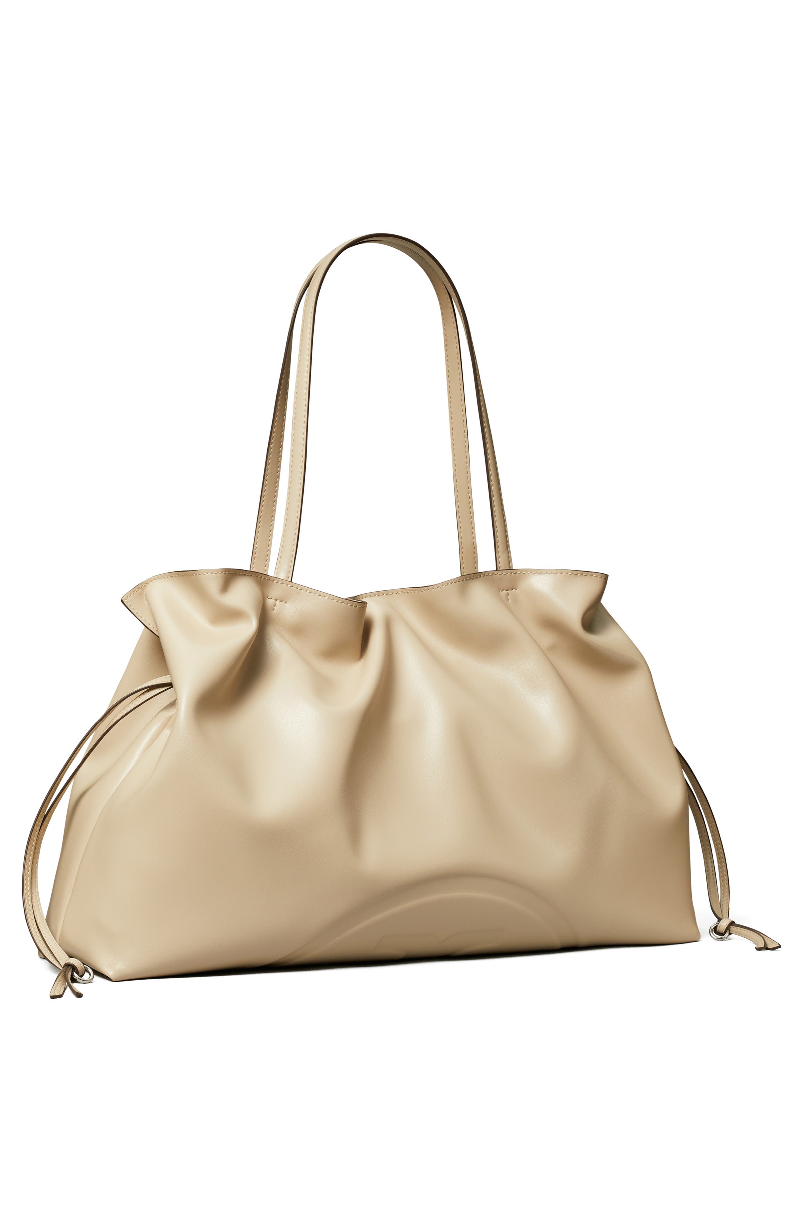 Tory Burch Ella Faux Leather Tote, Alternate, color, Light Stone