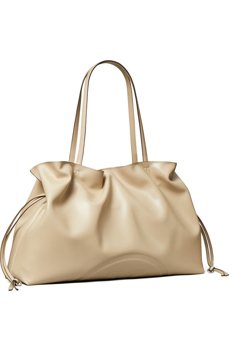 Tory Burch Ella Faux Leather Tote, Alternate, color, Light Stone