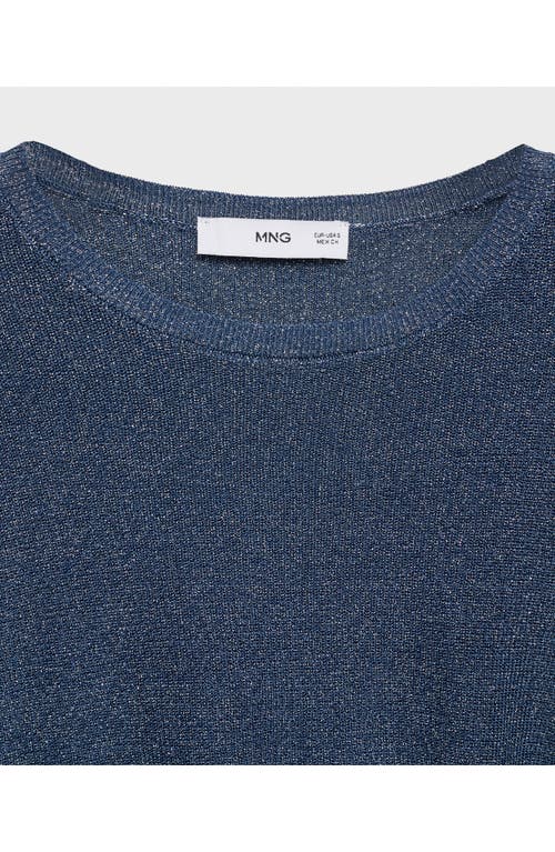 MANGO MANGO METALLIC CREWNECK SWEATER