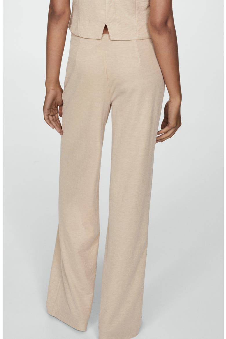 Flowy Wide Leg Pants, Alternate, color, BEIGE