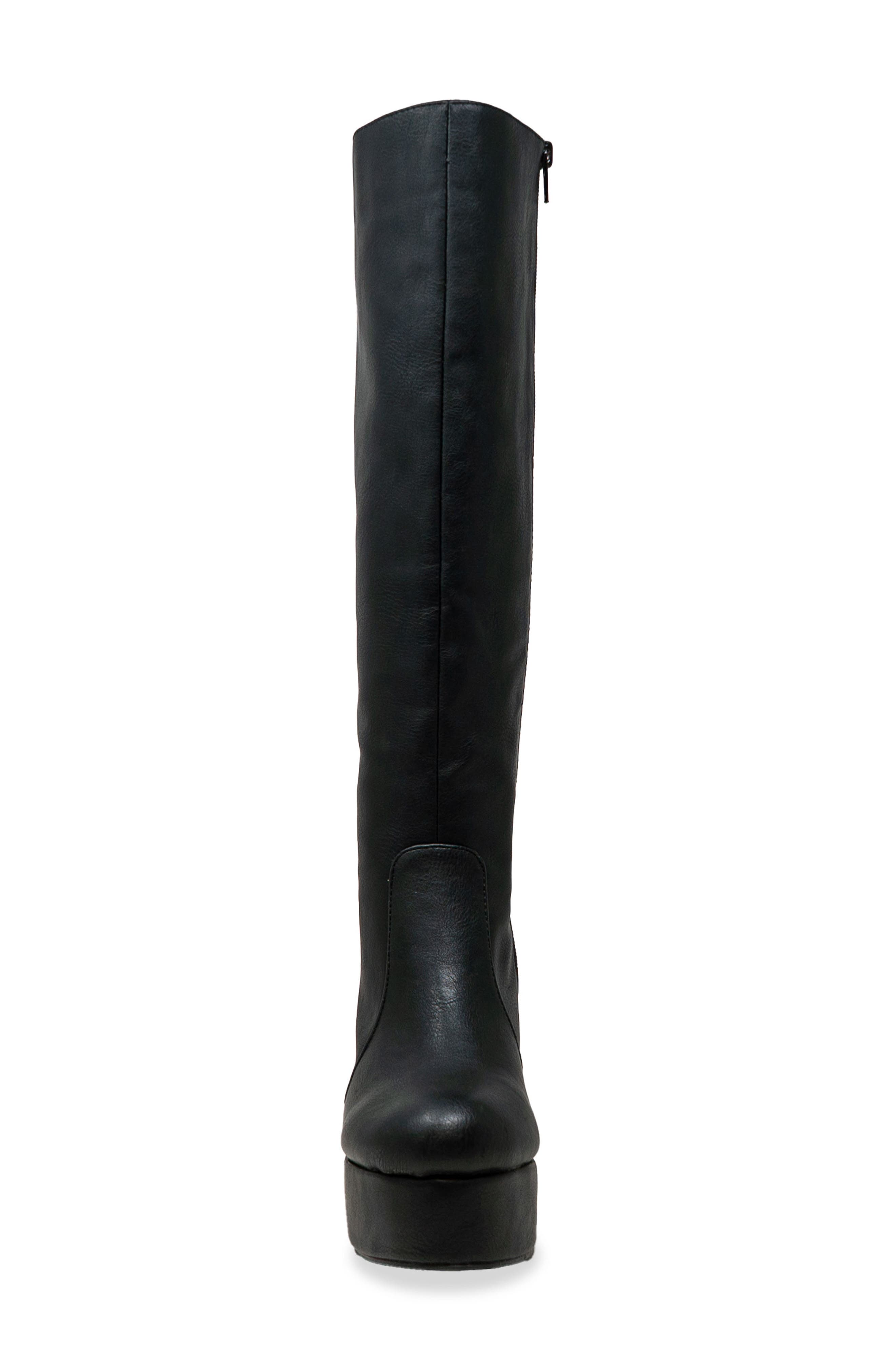 CHASE AND CHLOE Knee High Platform Boot, Alternate, color, Black