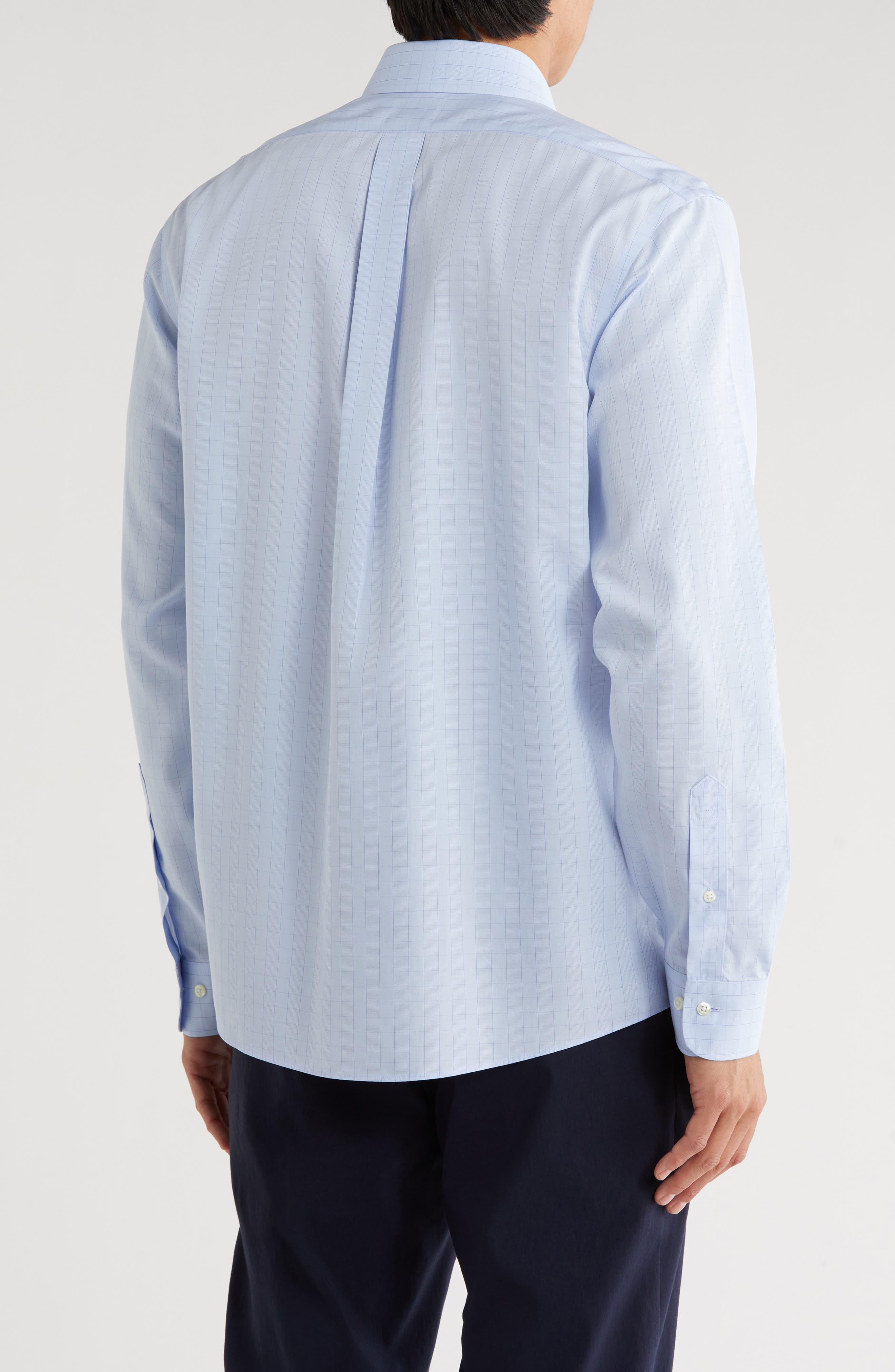 Regular Fit Grid Check Non-Iron Cotton Button-Down Shirt - image 2