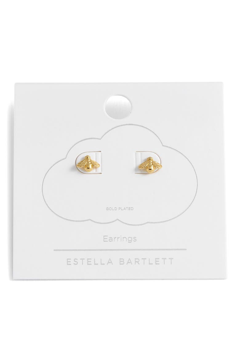 Bee Stud Earrings, Alternate, color, GOLD