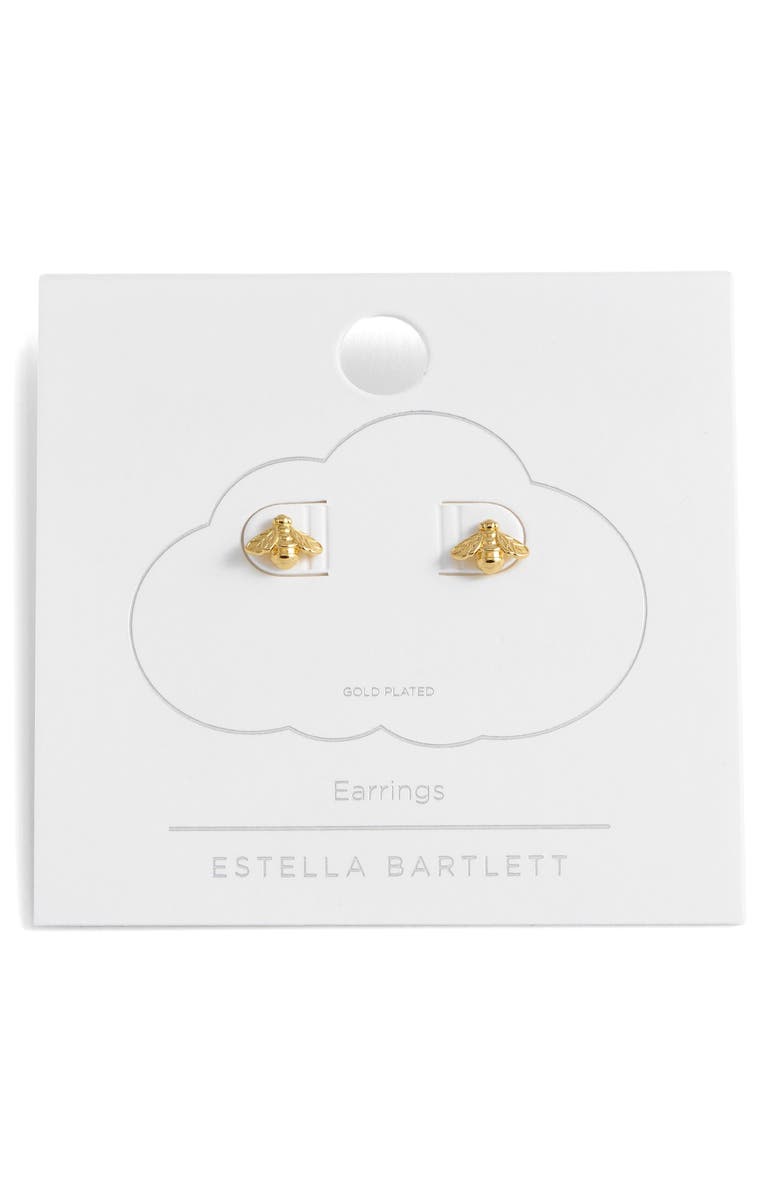 Estella Bartlett Bee Stud Earrings, Alternate, color, Gold