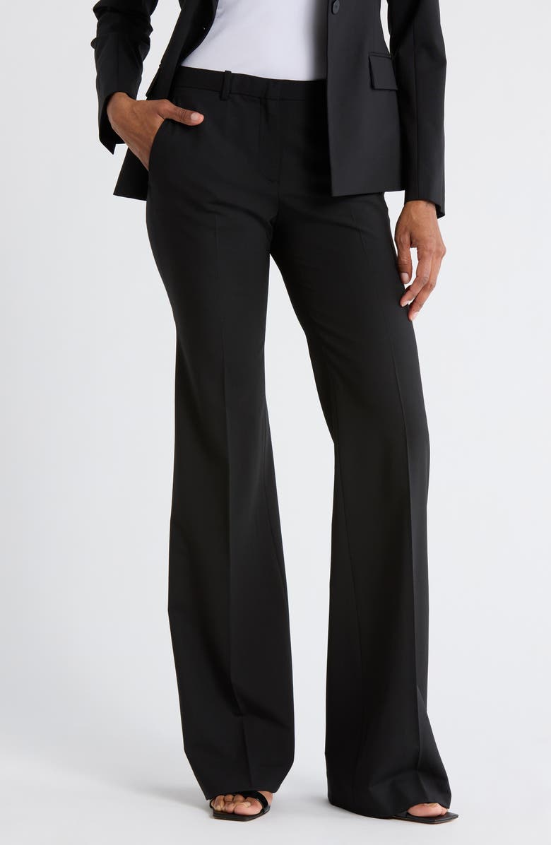 Theory Demetria Stretch Wool Pants, Main, color, Black