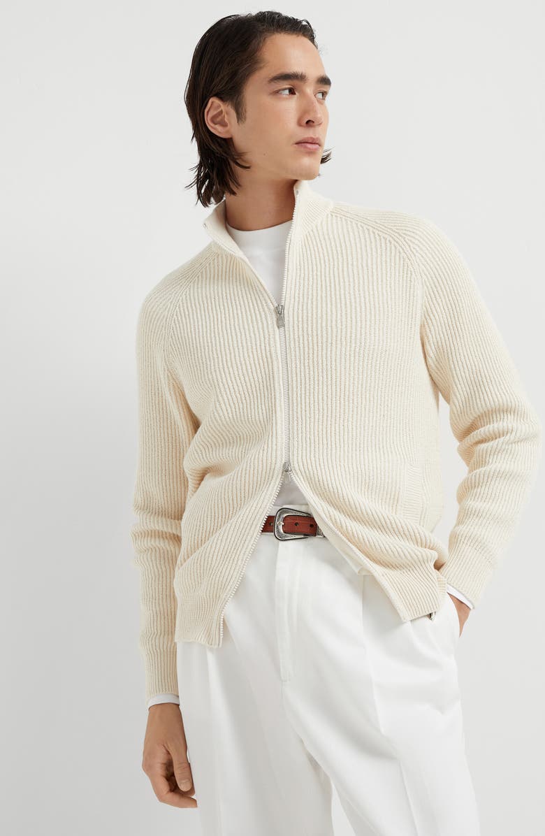 Brunello Cucinelli Malfilé cotton cardigan, Alternate, color, 