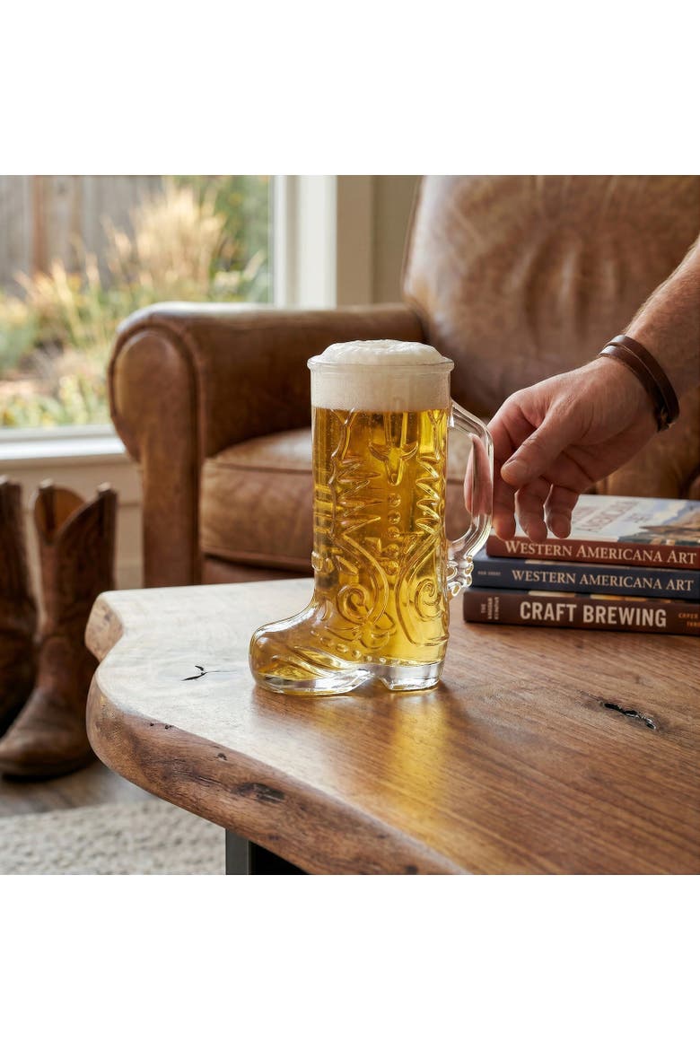 Wild West Boot Glass, 22 oz / 650 ml, Clear Glass, Alternate, color, Clear