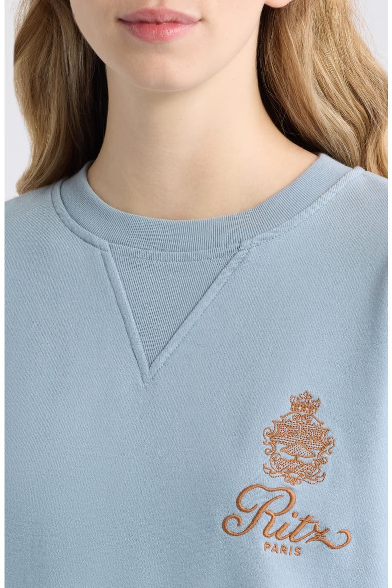 x The Ritz Paris Gender Inclusive Sweatshirt, Alternate, color, LIGHT BLUE